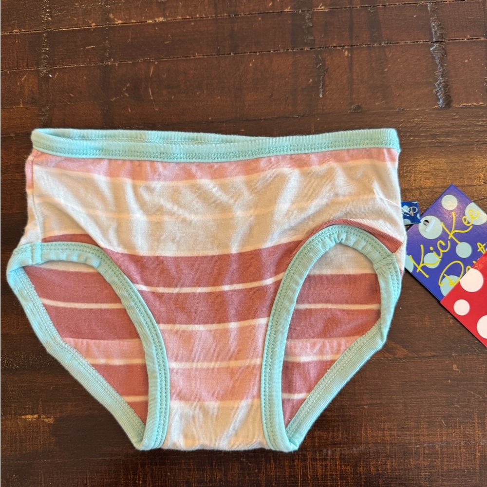 NWT Size 2T - 3T Kickee Pants Underwear in Active Stripe Blue and Pink